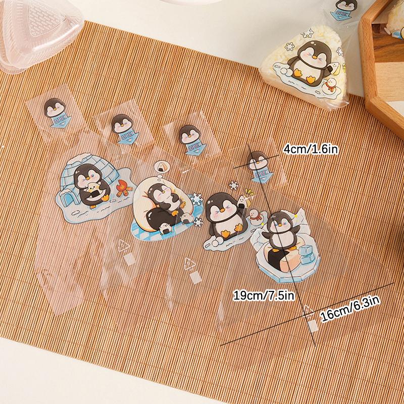 50PCS Cartoon Penguin Triangle Rice Ball Packing Bag Seaweed Sushi Mould Bag Sushi Bento Accessories Seaweed Rice Ball Sushi Bag