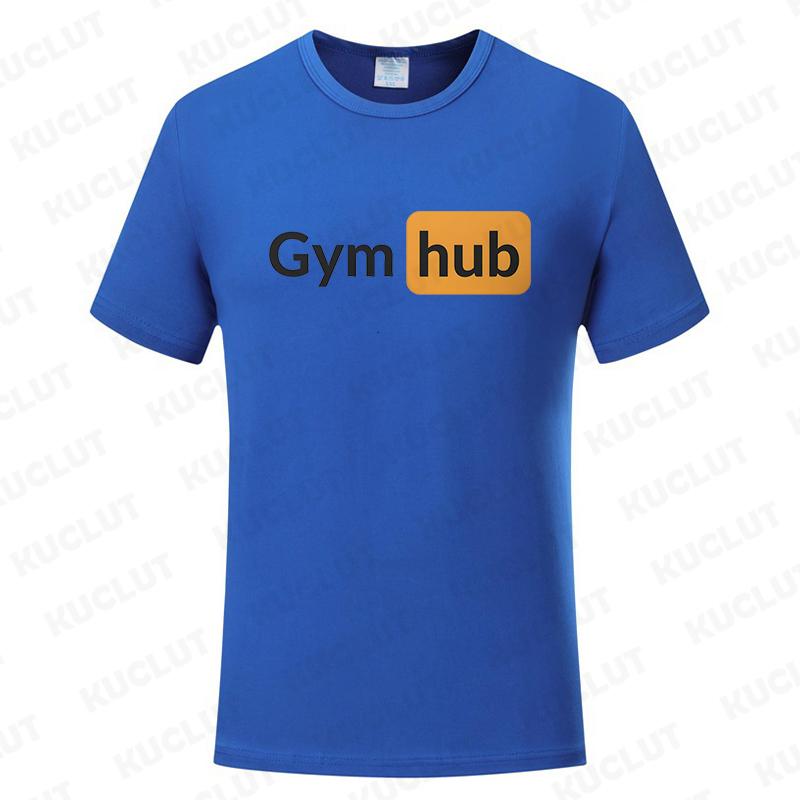 Gym Hub Print Men's T-Shirt Oversize Funny Graphic Tees for Men Summer Tops T Shirt for Men Clothing Fashion T Shirt Casual Tee