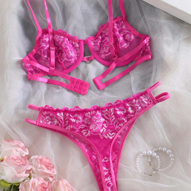 Sexy bra set European and American sexy alluring lace flirting plus size character erotic underwear set