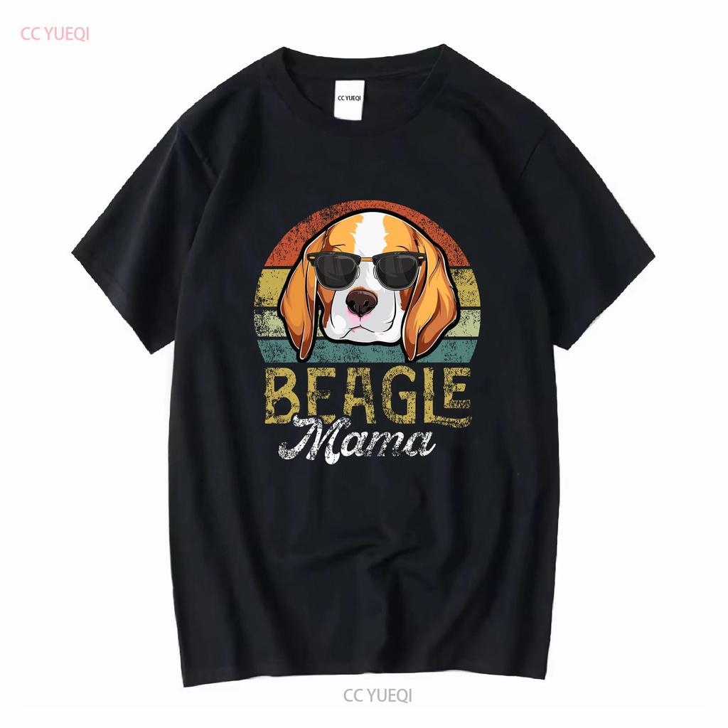 Retro Beagle Mama T Shirt Women Mothers Day Dog Mom S 3XL long sleeves vintage Washed Versatile Stretched Comfortable Casual