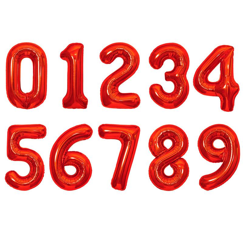 32inch Birthday Foil Number Balloons Big Red Blue Pink Silver Gold Kids Birthday Wedding Baby Shower Party Decor Digital Globos
