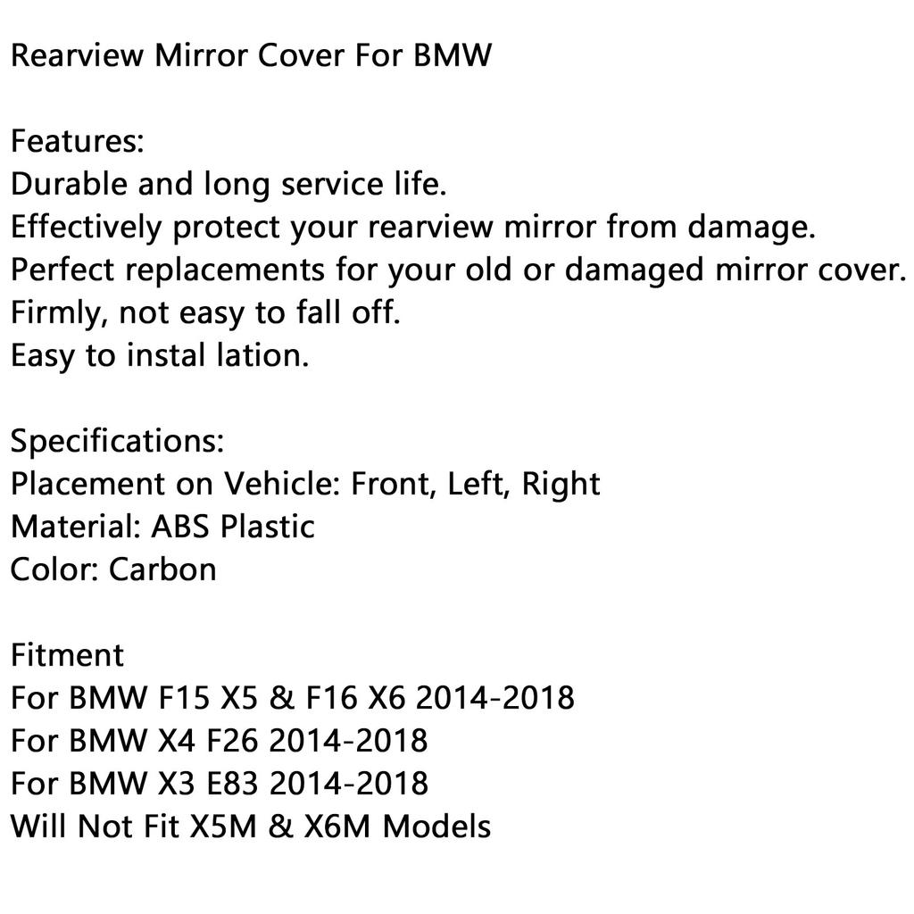 Carbon Side Mirror Cover Caps M Style For BMW X5 F15 X6 F16 28i 35i 15-18
