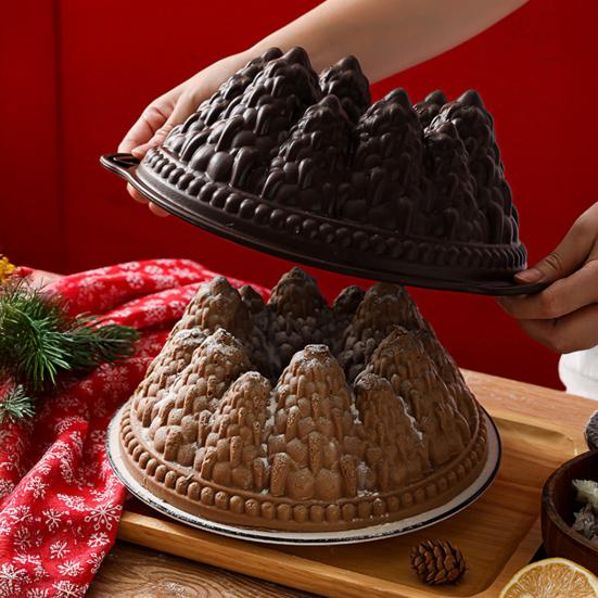 Volcano Forest Pastry Mold Silicone Cake Mold Flexible Baking Pan for DIY Cakes Chocolate Non-Stick Heat Resistant Easy Demolding Dessert Mold