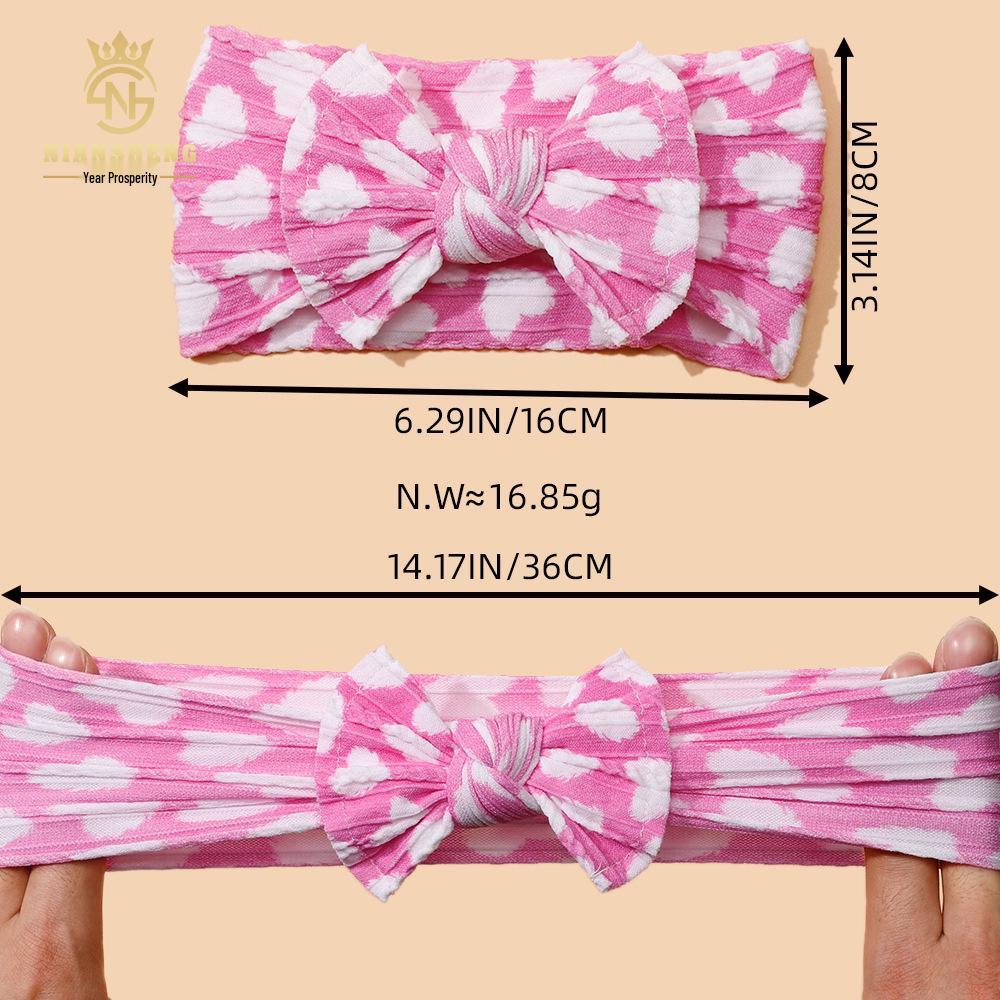 New European & American Baby Headband: Cute 3D Bow, Digital Print & Nylon Jacquard