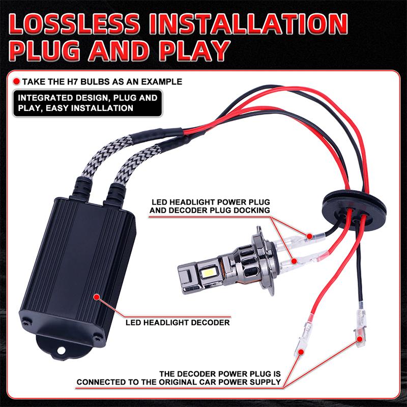 2PCS Canbus Decoder LED H7 Error Free Turbo Anti-Flicker Error Canceller EMC External Driver Mini CANBUS Plug and Play 12V 24V