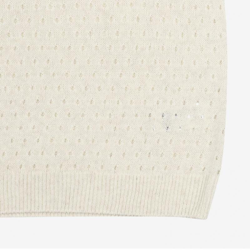 Sekanskeen Linen Mesh Collar Top Aewst5100