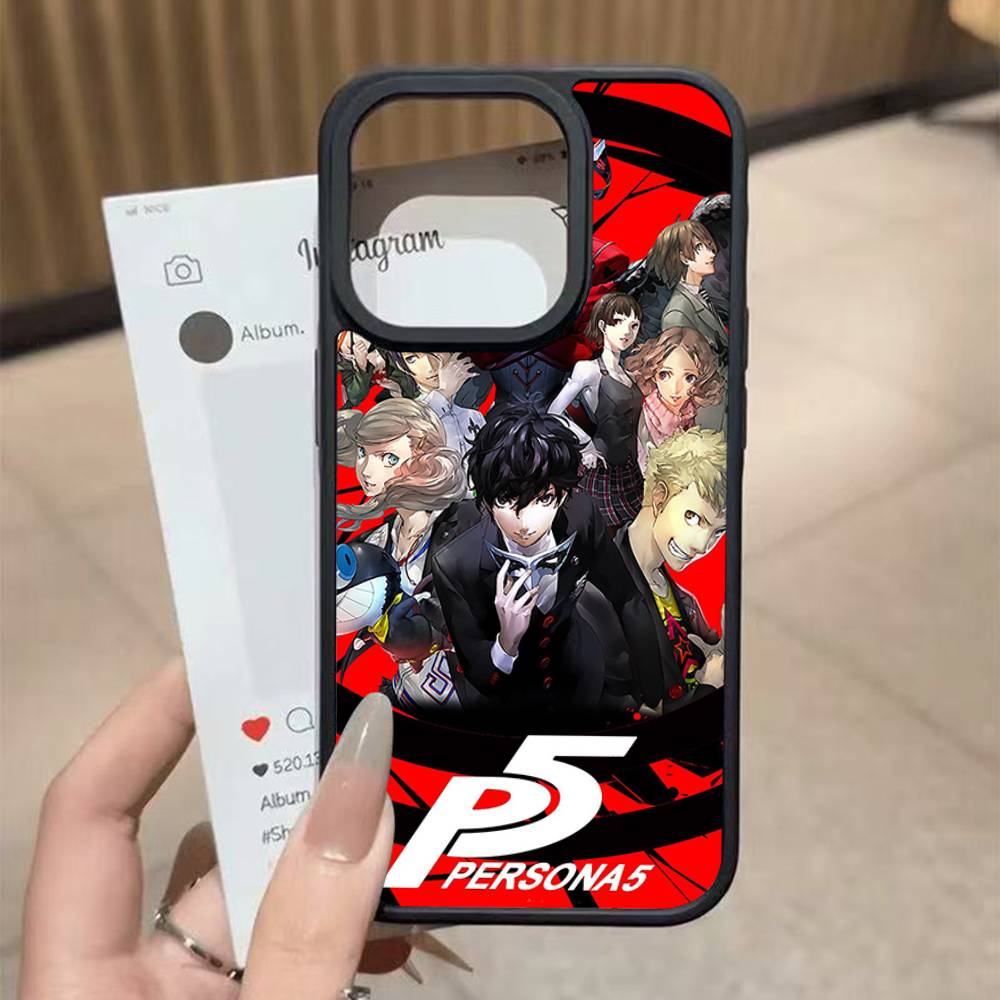 Game P-Persona 5 Cool Black Silicone Hard Plastic Phone Case For Iphone 17 Air 16 15 14 13 12 11 Pro Max PC TPU