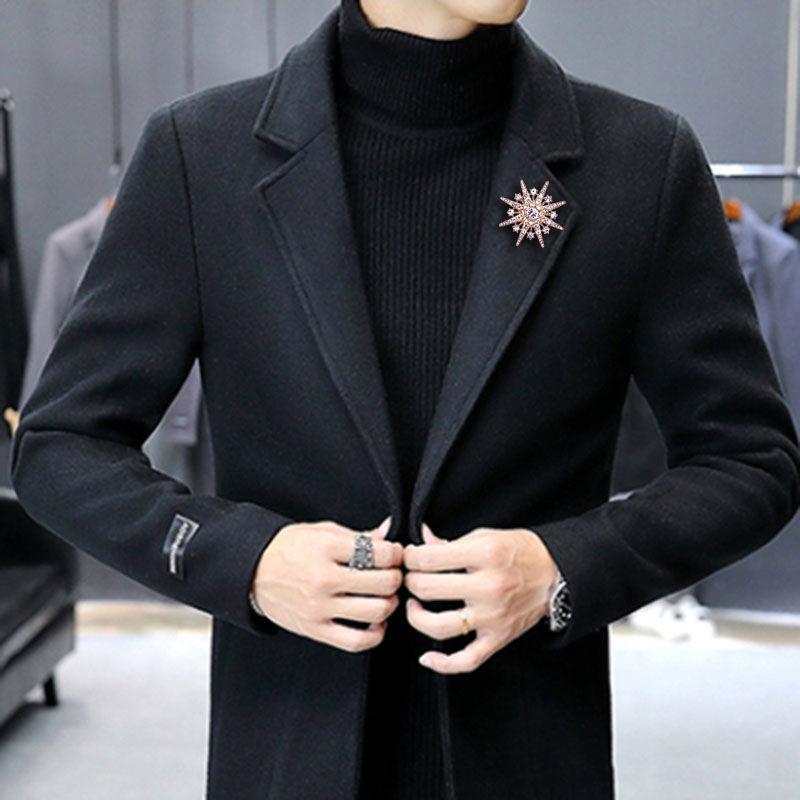 Broche Étoile Éclatante Strass - Épingles Flocon de Neige Luxe pour Costumes Hommes & Femmes