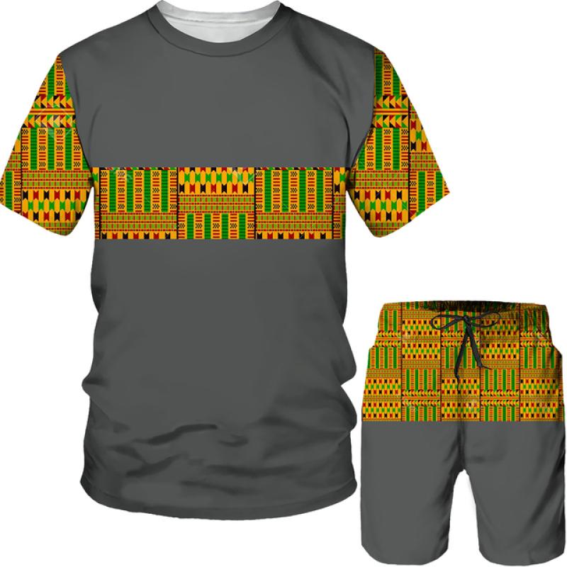 Legrační 3D tisk African Dashiki Pánské tričko Šortky Pánské tepláky Oblečení na lidové zakázky Unisex Trička/Šortky/Suit Žena Pánské oblečení