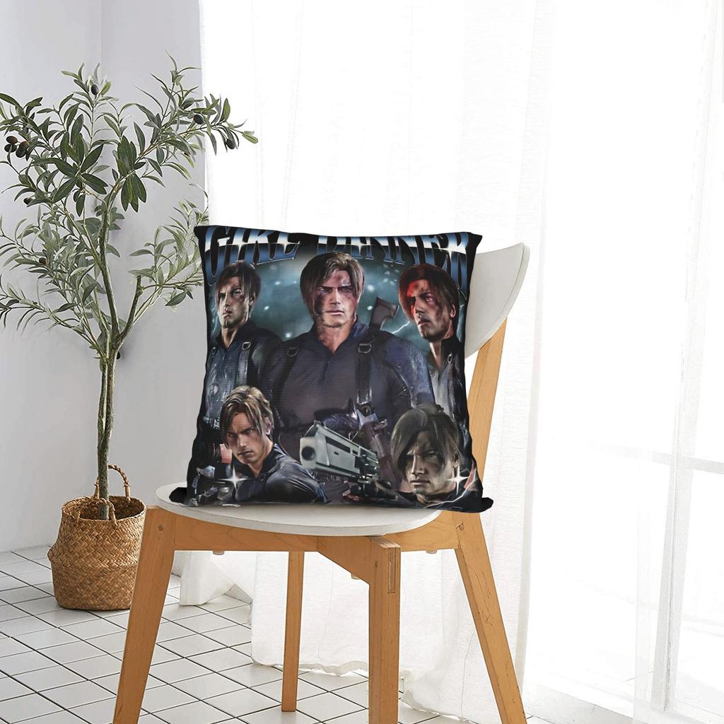 Leon Kennedy Girl Dinner Resident Evil Pillow Cover Morden Pillow Case For Sofa Bedroom Home Decor Soft Pillowcases Gift Idea