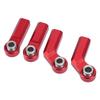 4 Pièces Rotules Métalliques pour Voiture RC 1/10 Filetage M4 7.0mm Extrémité de Bielle CW Têtes à Rotule 2 Coudées 2 Droites Rouge