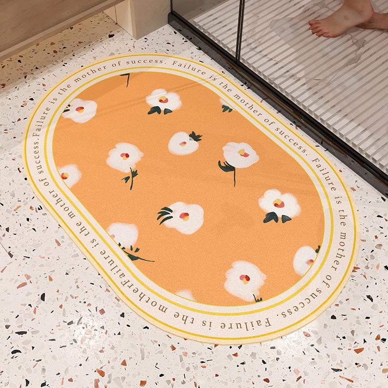 Absorbent Quick Drying Non-slip Diatom Mud Mat Bathroom Toilet Toilet Door Mat Easy To Clean Bathroom Door Mat