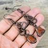 Carnelian Rough Earring Electroformed Copper Earrings Very Pretty Gemstone Jewelry Dangle Earring Copper Handmade Jewelry Anniversary Gifts