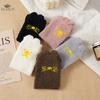 5 Pairs Thick Warm Mid-calf Socks for Womensmall Ear Flaps Socks for Home Autumn/Winter Coral Fleece Socks