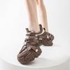 Daddy Shoes Platform Maillard Style 2025 Spring New European Ins Heightening Fashion Sports Shoes Casual Women's Shoes