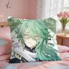Baizhu Genshin Game Cushion Cover Short Plush Pillow Case Room Sofa Cushion Covers Home Decor Funda