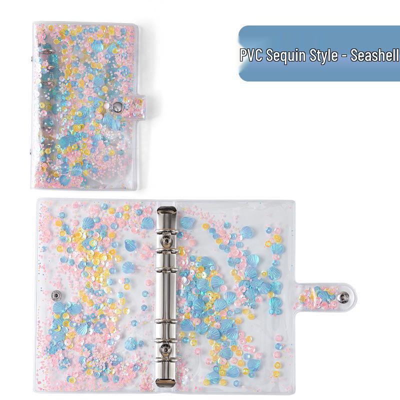 A6 Macaroon Leather Notebook Binder with 12 Refillable Zipper Pockets for Bills and Coins