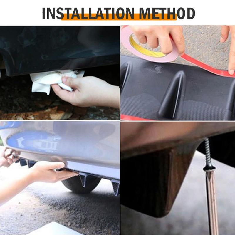 Universeller Auto Heckstoßstangenlippe ABS Doppelspoiler Heck Hai Chassis Flossen Stil Gebogene Stoßstangenlippe Diffusor Antikollision 2 in 1