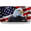 License Plate The American Flag With Bald Eagle Aluminum Metal Car Tag United States National Patriotic Symbol USA Flag White Wildlife Durable