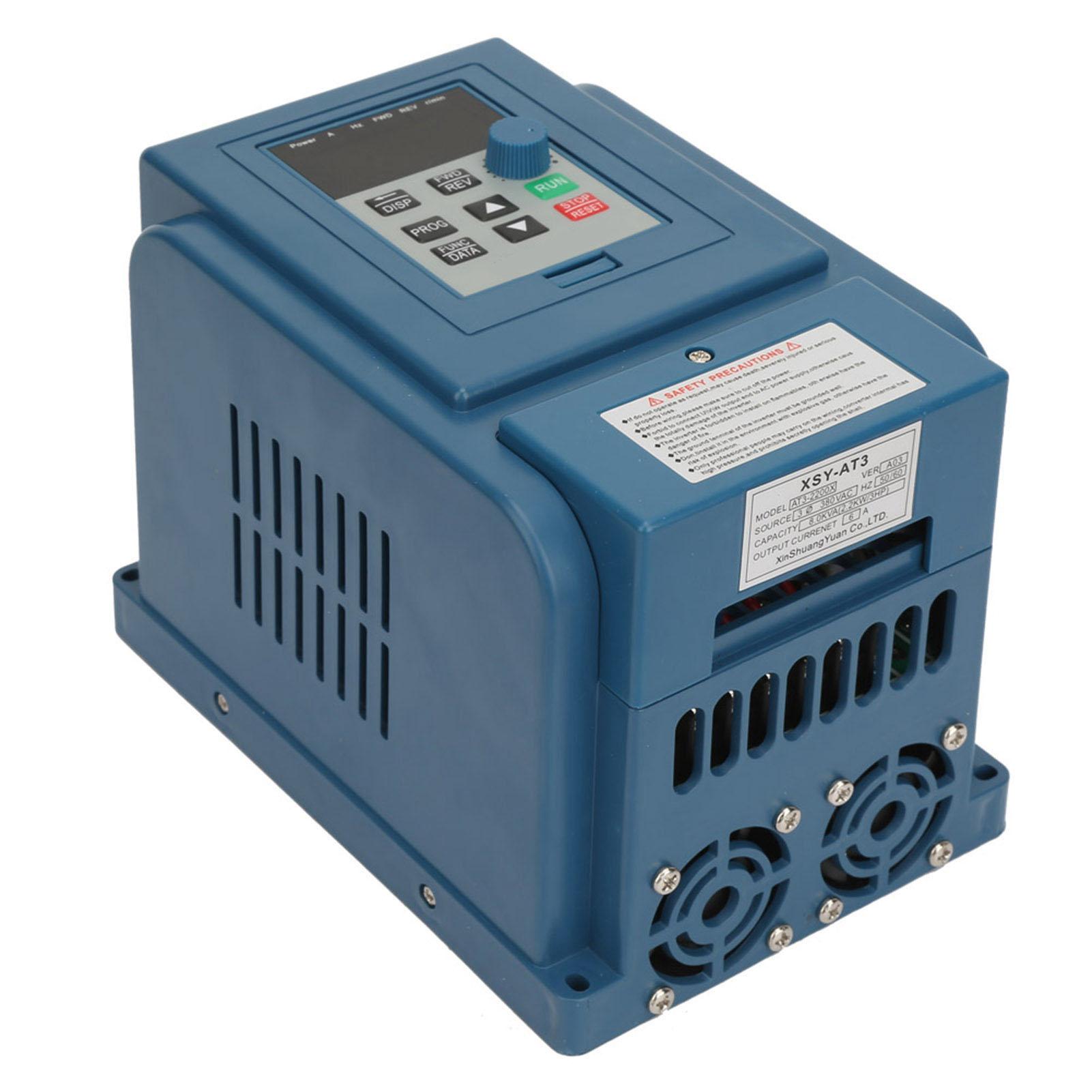Adjustable Frequency Drive 380VAC 6A Variable Speed Frequency Drive VFD Speed Controller for 3‑phase 2.2kW AC Inverter Motor VFD