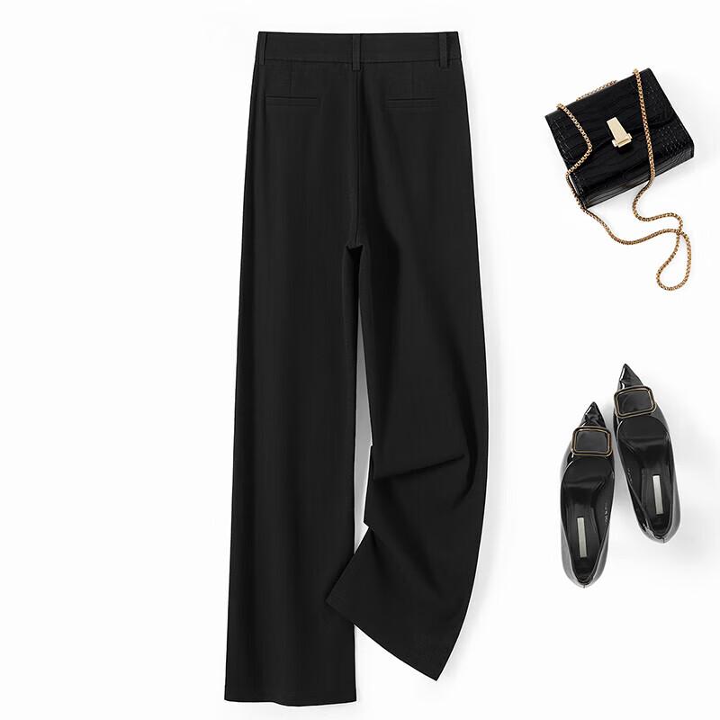 Women's Wool Blend Lyocell Straight-Leg Trousers