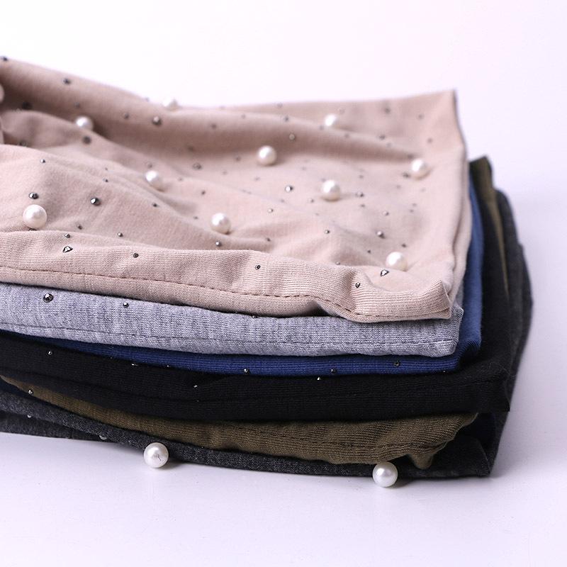 Perlové kamínky Ženy Čepice Čepice Podzim Zima Teplá Měkká Bavlna Skullies Čepice Ležérní Venku Turban Dámské Dámské Sluchátka