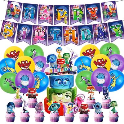 Inside Out Birthday Decorations Party Set, Inside Out Movie Characters, Anime, Disney, Kids, Cute, Funny, Boys, Girls, Purple, Blue, Green, Happy