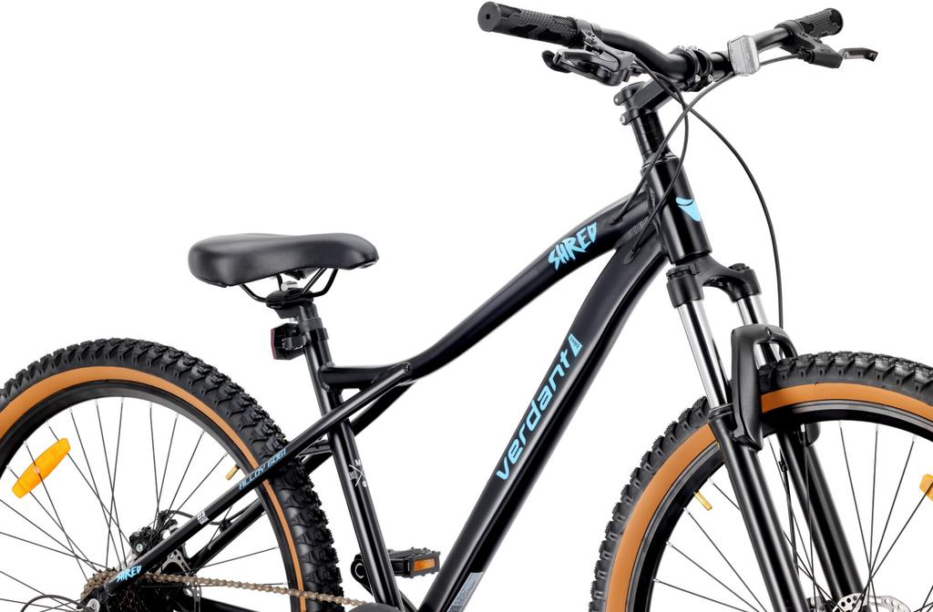 Rower Górski Mtb 27.5 Cala 7 Biegów Na Komunię Aluminium Lekki Amortyzator Hamulce Tarczowe Shimano Rama M 17 Cali Verdant Shred Czarny