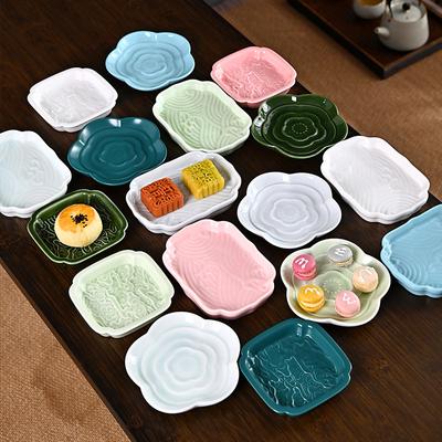 Ceramic Tea Plate Zen Style Tea Room Wedding Chinese Dim Sum Plate Engagement Table Fruit Tray Cake Exquisite Dessert Plate