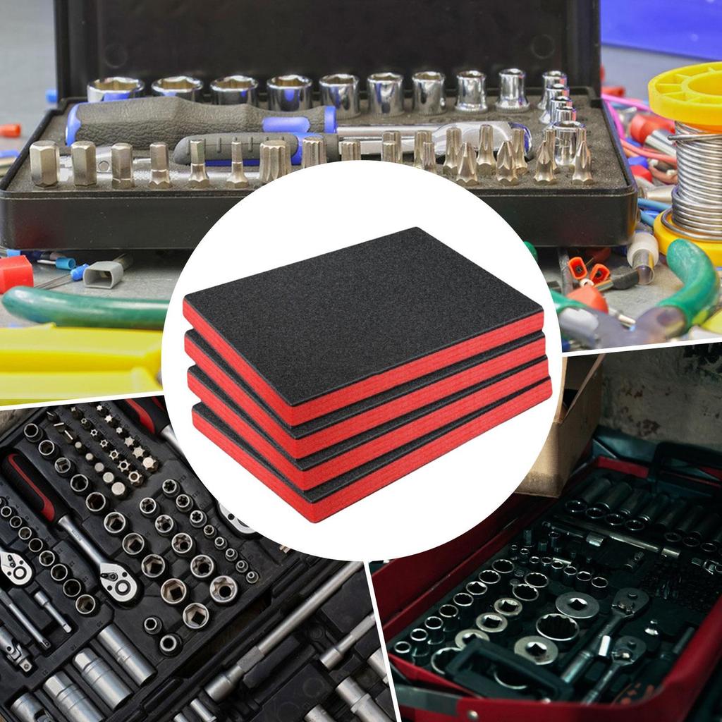 4x Tool Box Foam Inserts Versatile Professional Adults Easy to Use Practical Cuttable Tool Box Liners for Tabletop Miniatures
