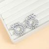 Luxury Full Rhinestone Leaf Stud Earrings For Women Exaggerated Big Circle Round Statement Earrings Wedding Jewelry Gift