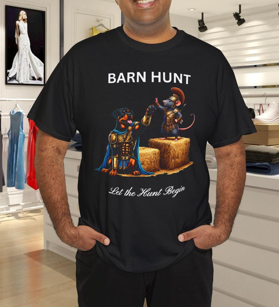 Barn Hunt Lover - Cute Warrior Rat and Rottweiler T-Shirt