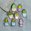 Anstecknadeln Cartoon Pflanzen Pins Kaktus Jungen Topf Mädchen Revers Zubehör Schmuck Emaille für Kleidung Pullover DIY Basteln