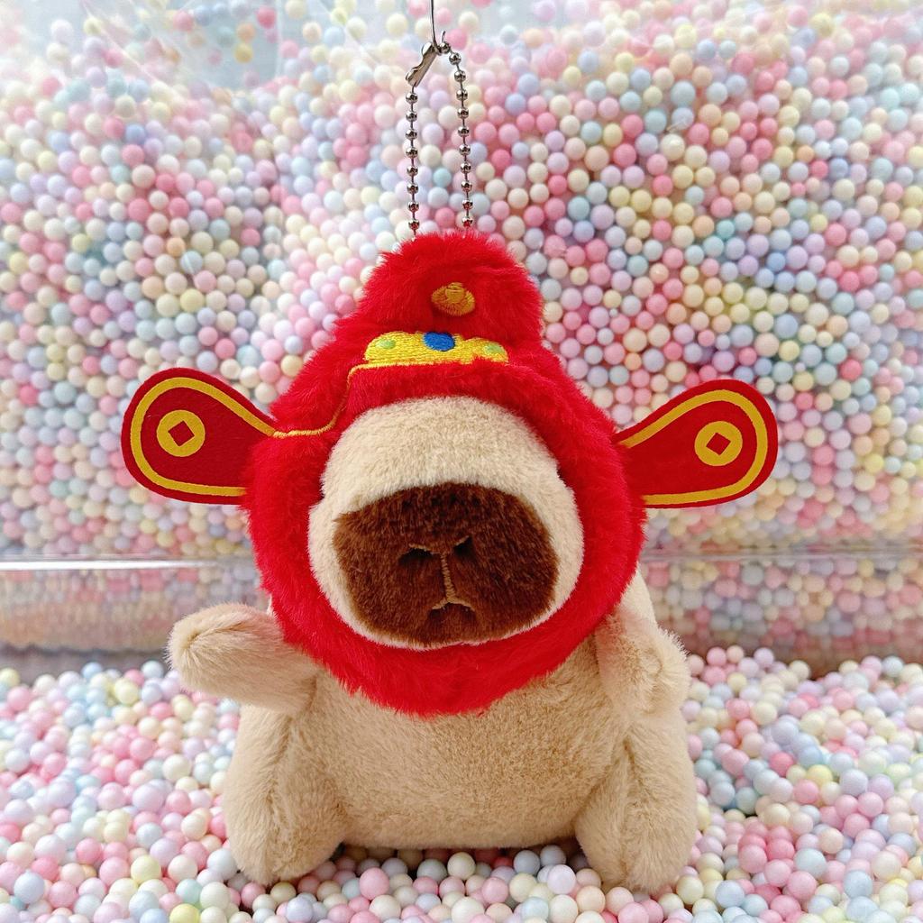 Little Red Book Capybara & Guinea Pig Plush Keychain Ornament