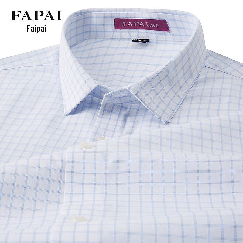 FAPAI Men s 100% Cotton Business Casual Long-Sleeve Shirt 44