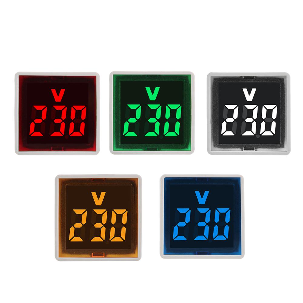 AC 220V 50~500V LED Digital AC Voltmeter Indicator Led Lamp Square Voltage Measuring Instruments Signal Light Module