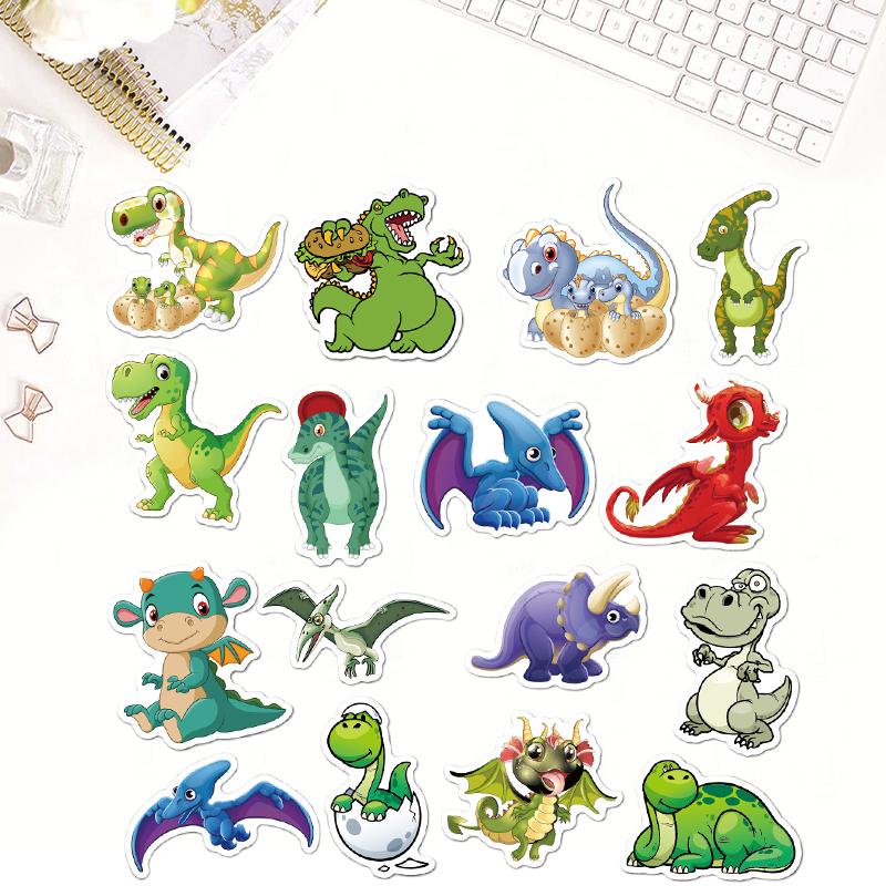 100PCS Dinosaur Stickers Kids Cute Funny Waterproof Cartoon Vinyl Stickers for Water Bottle, Scrapbook, Stationery, Luggage