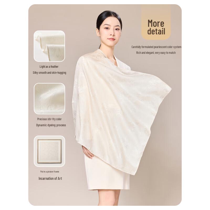 JIUMU Women's Chinese Style Hibiscus Mulberry Silk Scarf