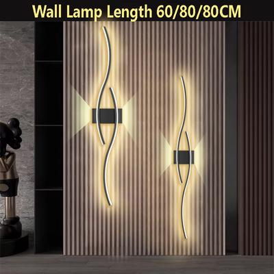 Moderne LED Streifen Wand Lampe Doppel Kurve Fernbedienung Licht Nacht Dekor Schwarz Gold Wandleuchten Wohnzimmer Schlafzimmer Led Fixtu