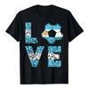Argentina Soccer Love Graphic Tee Distressed Print Short Sleeve T-Shirt For Trip