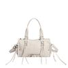 Suede Tote Bag Women's Fashion Shoulder Bag with Lace Up Detail and Adjustable Crossbody Strap