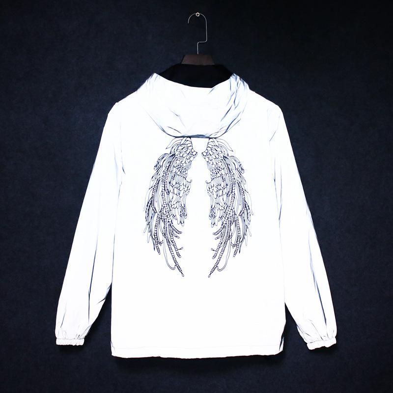 

Мужская светоотражающая куртка, легкие толстовки, женские куртки в стиле хип-хоп, водонепроницаемая ветровка с капюшоном, уличная куртка на молнии XXXXL