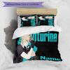 3pcs Custom Name Anime Honkai Star Rail Aventurine Bedding Set Duvet Cover Closure Includes 1 Duvet Cover & 2 Pillowcases for All Seasons Bedroom Deco