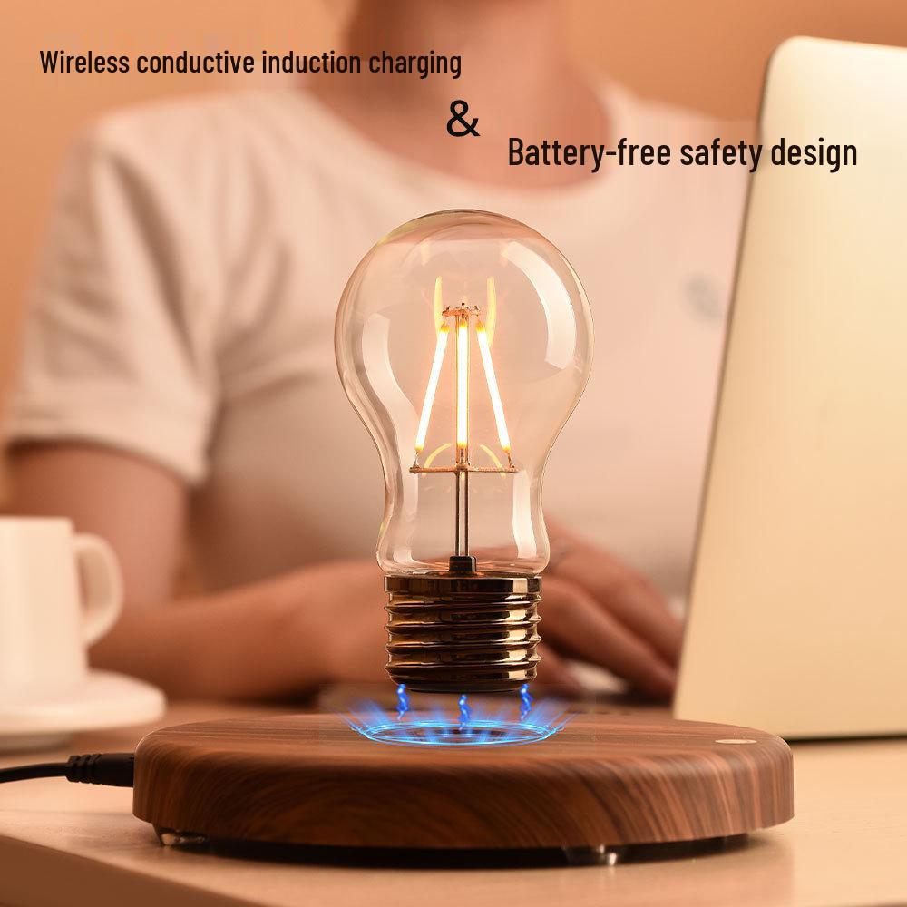 Creative Magnetic Levitation Light Bulb for Bedroom and Living Room - Smart Night Light with Black Technology Atmosphere Enhancement