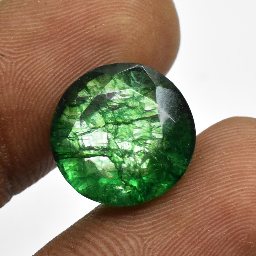 Natural Colombian Green Emerald 8.70 Ct Round Cut Loose Gemstone