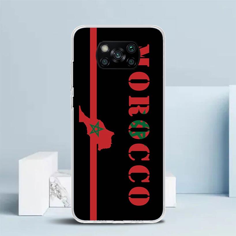 Morocco Flag Phone Case For Xiaomi Poco F7 Ultra X5 X6 X7 Pro M7 Redmi 15C 15 13C 13 12C 12 10C 10 10A 9 9C 9A 9T Cover Poco X7