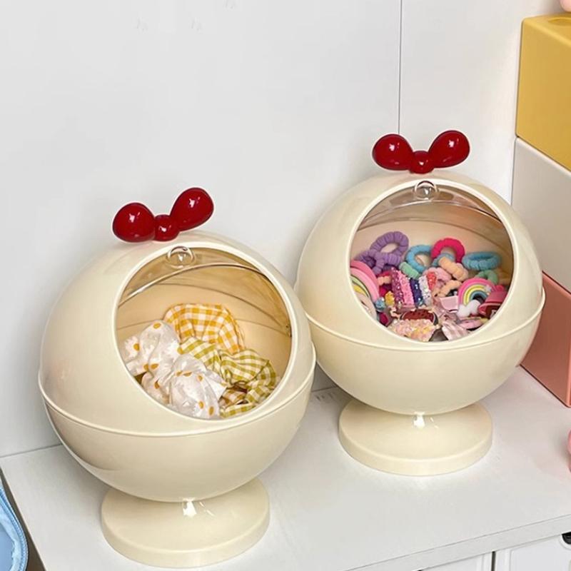 

Настольная мусорная корзина Мини миска для хранения заколок Пластиковый круглый контейнер для аксессуаров для волос с крышкой