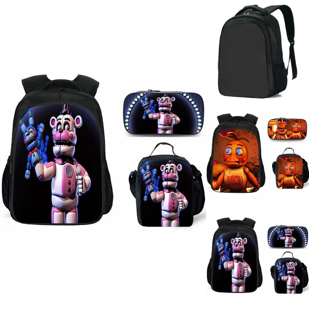 Vibrant Five Nights At Freddys Backpack Set With Lunch Bag And Pencil Case
