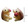 2 pezzi di figurine di riccio mini decorazioni in resina piante grasse ornamenti paesaggistici