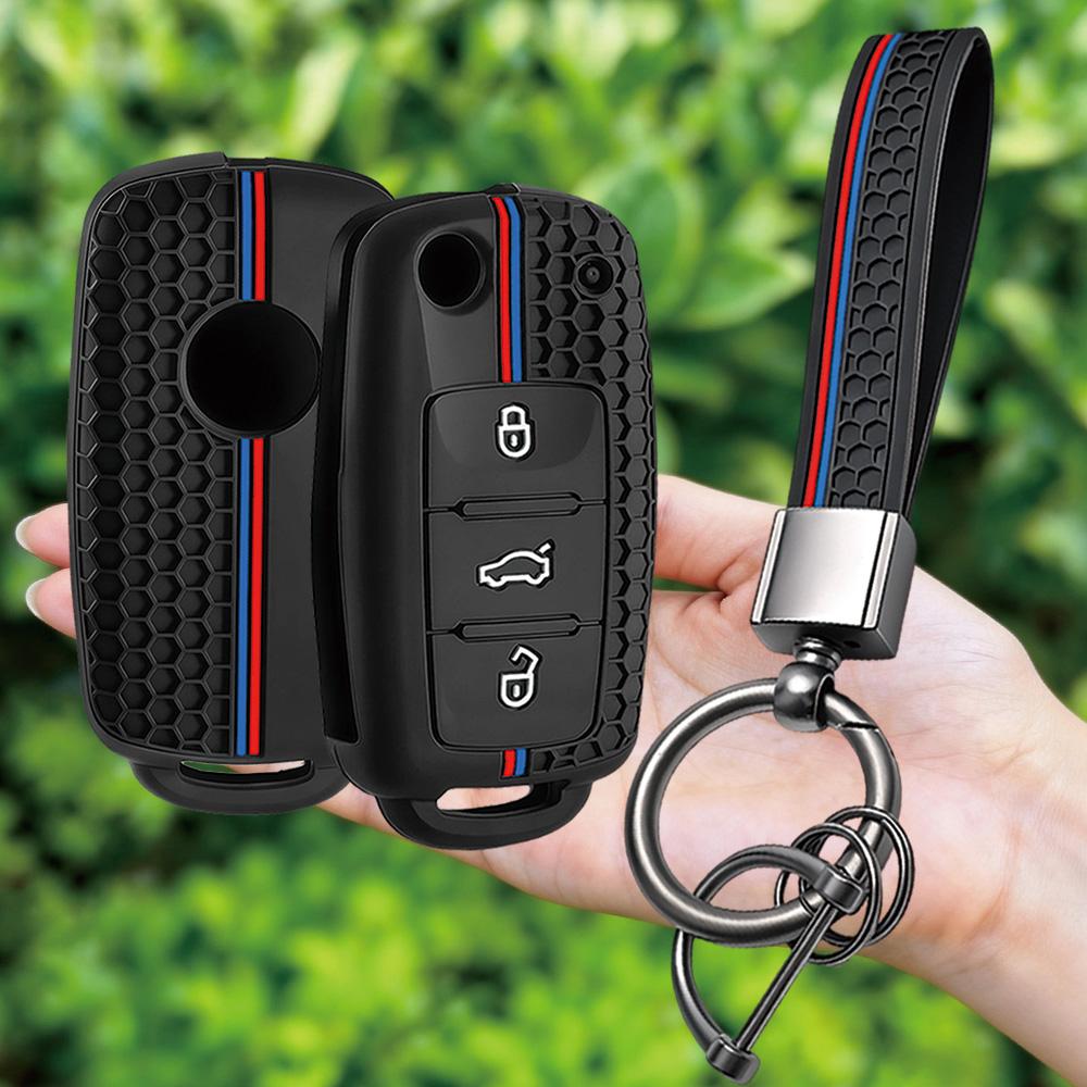 Fashion Silicone Car Key Cover For VW Volkswagen Polo Tiguan Passat B5 B6 B7 Golf 4 5 6 MK6 Jetta Lavida Skoda Octavia A5 Seat